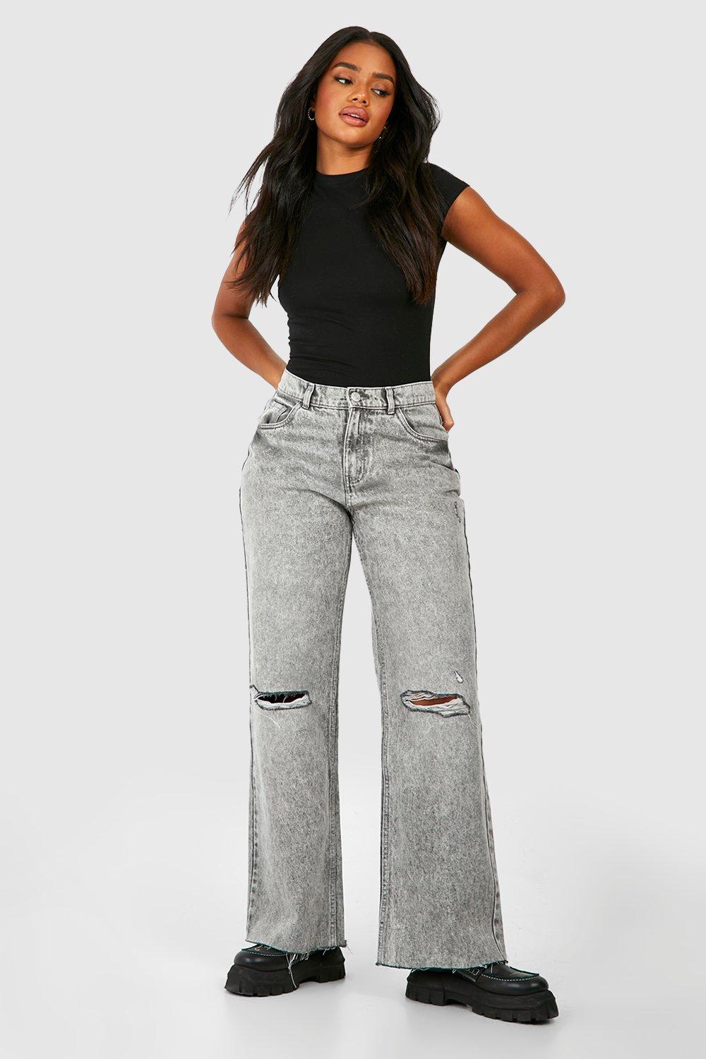 Grey ripped knee store jeans